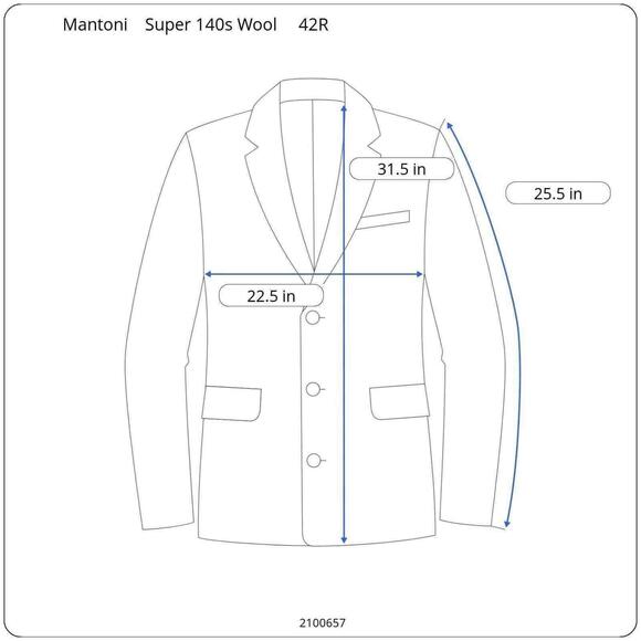 Mantoni 100% Virgin Wool Mens Blazer 42R Navy Super 140s Double Vent - Picture 8 of 9